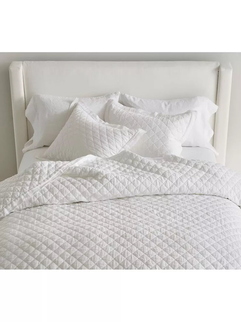 Pottery Barn Belgian flax linen diamond duvet cover King Size, UK version