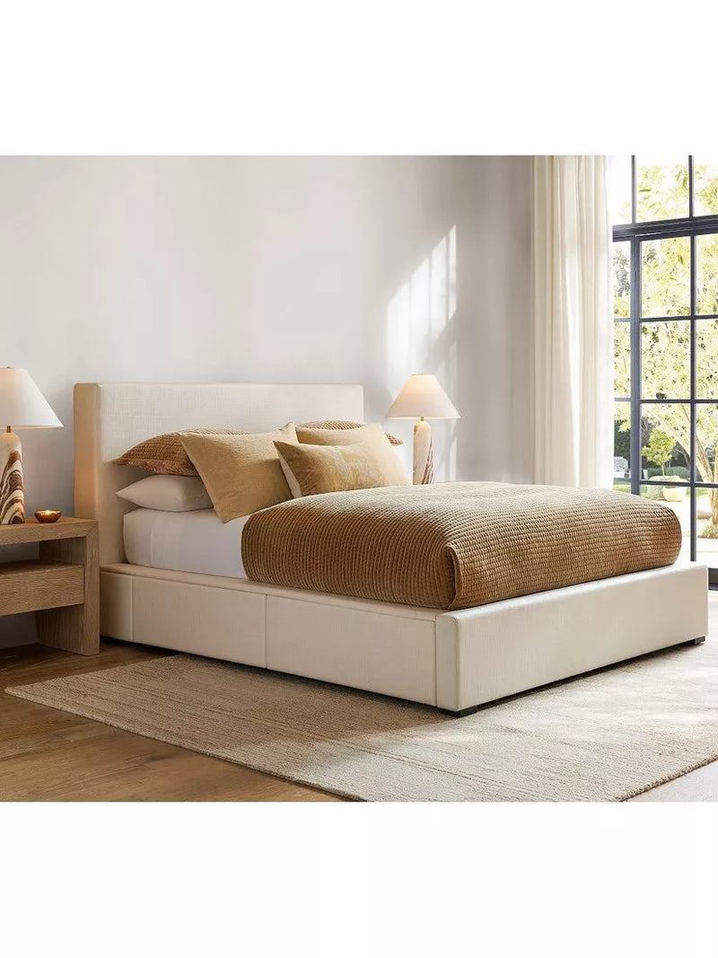 Pottery Barn velvet scallop edge reversible bedspread king size, imported from the UK