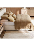 Pottery Barn velvet scallop edge reversible bedspread king size, imported from the UK