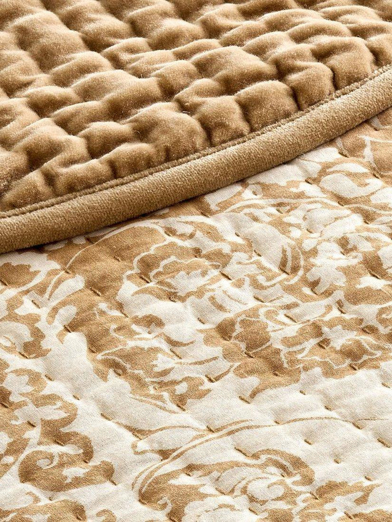 Pottery Barn velvet scallop edge reversible bedspread king size, imported from the UK