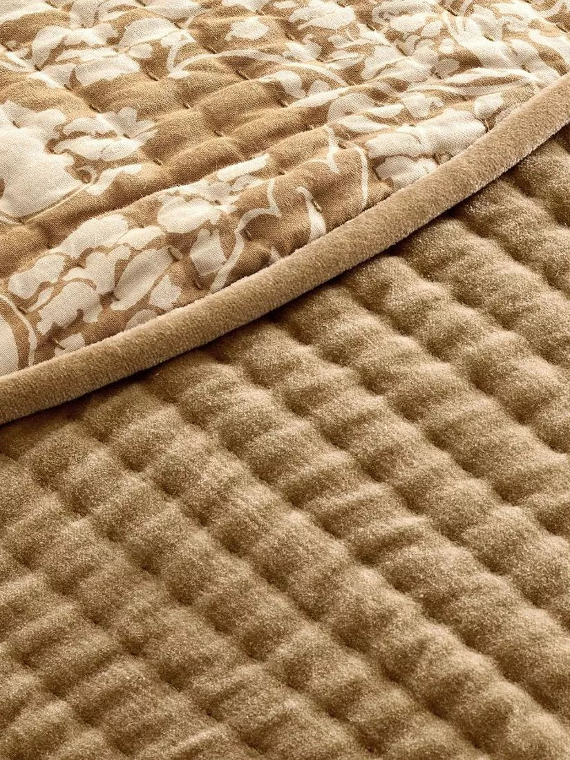 Pottery Barn velvet scallop edge reversible bedspread king size, imported from the UK
