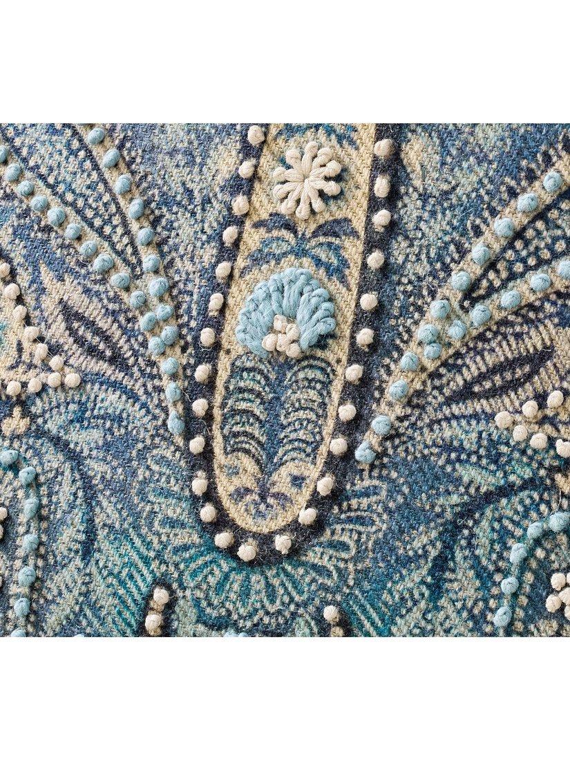 Pottery Barn Harper embroidered cushion cover blue multi 56x56cm - British product