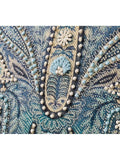 Pottery Barn Harper embroidered cushion cover blue multi 56x56cm - British product