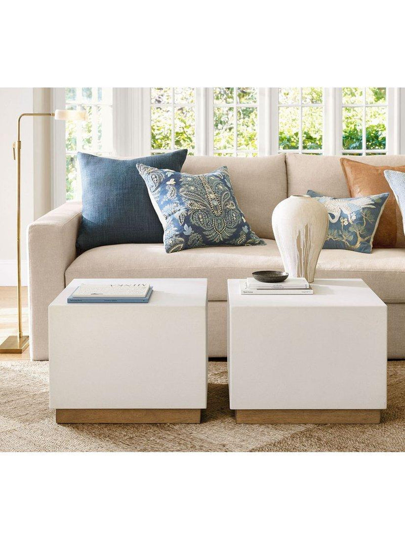 Pottery Barn Harper embroidered cushion cover blue multi 56x56cm - British product