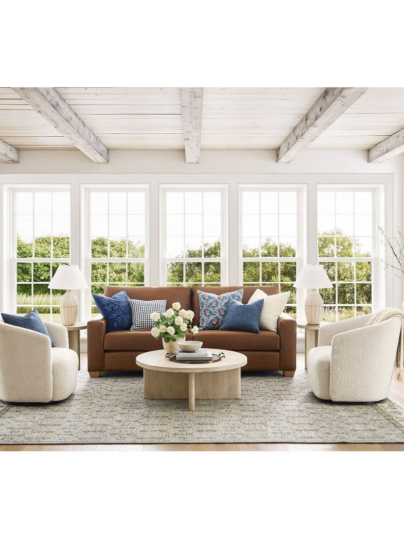 Pottery Barn embroidered cushion cover blue multi 56cm, UK version