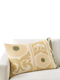 Pottery Barn Oria Suzani lumbar cushion cover Straw/Multi - British product