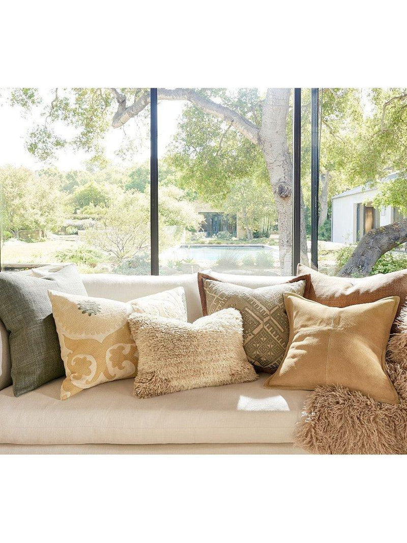 Pottery Barn Oria Suzani lumbar cushion cover Straw/Multi - British product