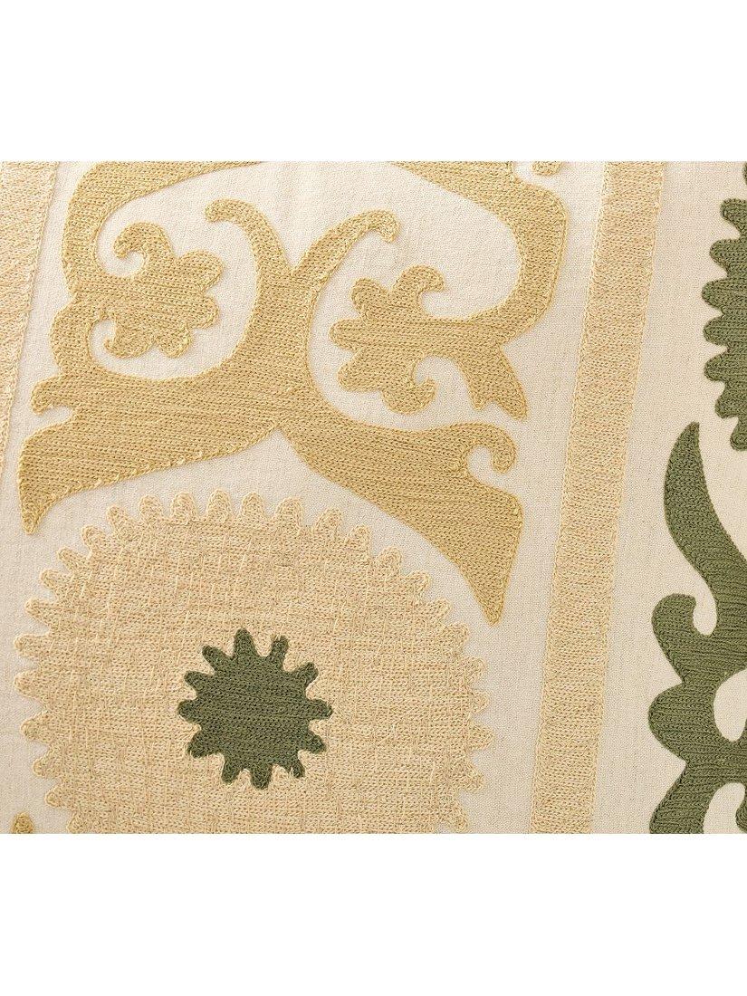 Pottery Barn Oria Suzani lumbar cushion cover Straw/Multi - British product