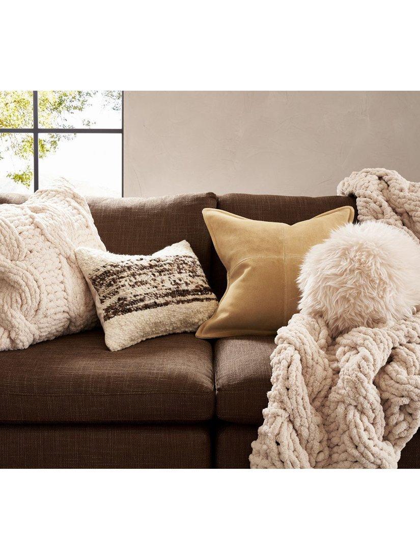 Pottery Barn pieced suede cushion cover 51x51cm - British product