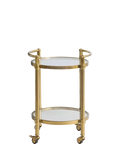 Pottery Barn Everson bar cart brass with tempered glass, UK version