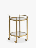 Pottery Barn Everson bar cart brass with tempered glass, UK version