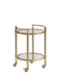 Pottery Barn Everson bar cart brass with tempered glass, UK version