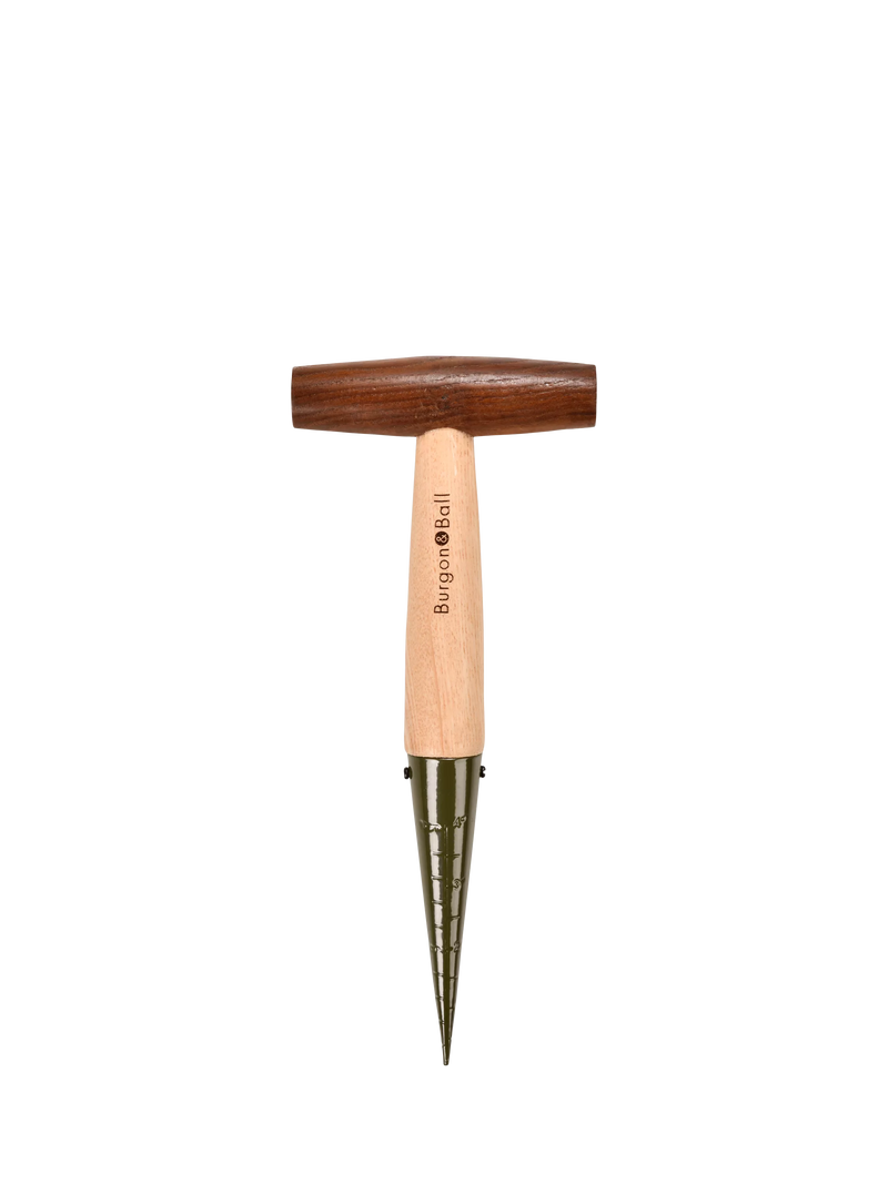 Burgon & Ball BoronGreen RHS dibber with depth gauge, imported from the UK