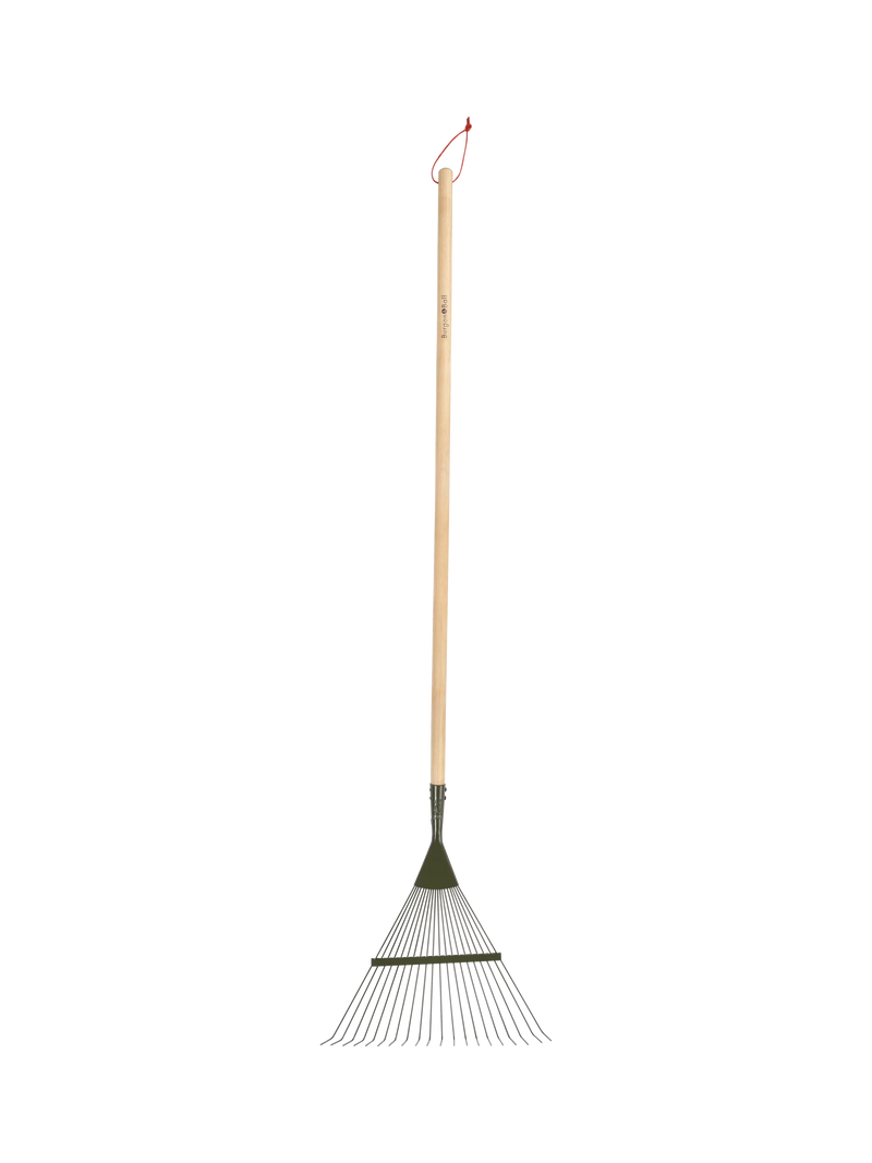 Burgon & Ball BoronGreen lawn rake green (British brand)