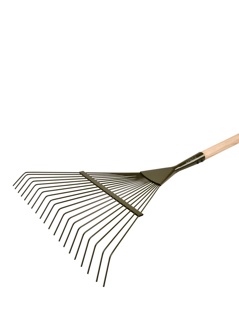 Burgon & Ball BoronGreen lawn rake green (British brand)