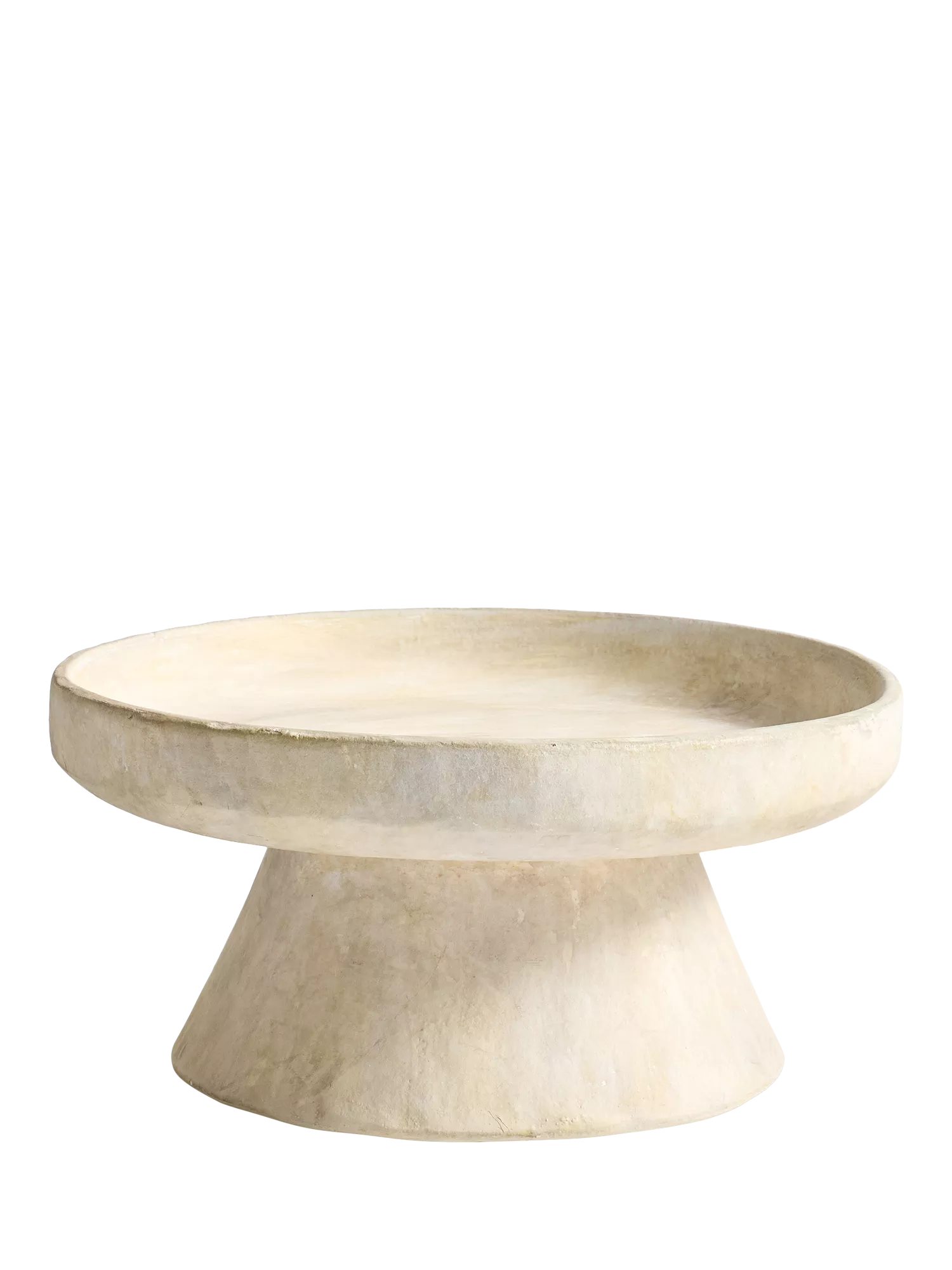 Pottery Barn footed earthenware bowl 30cm natural, imported from the UK
