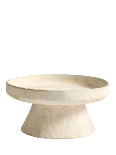 John Lewis Pottery Barn Artisan Studio Footed Earthenware Bowl, Natural, 30cm- Buy online at McGrocer