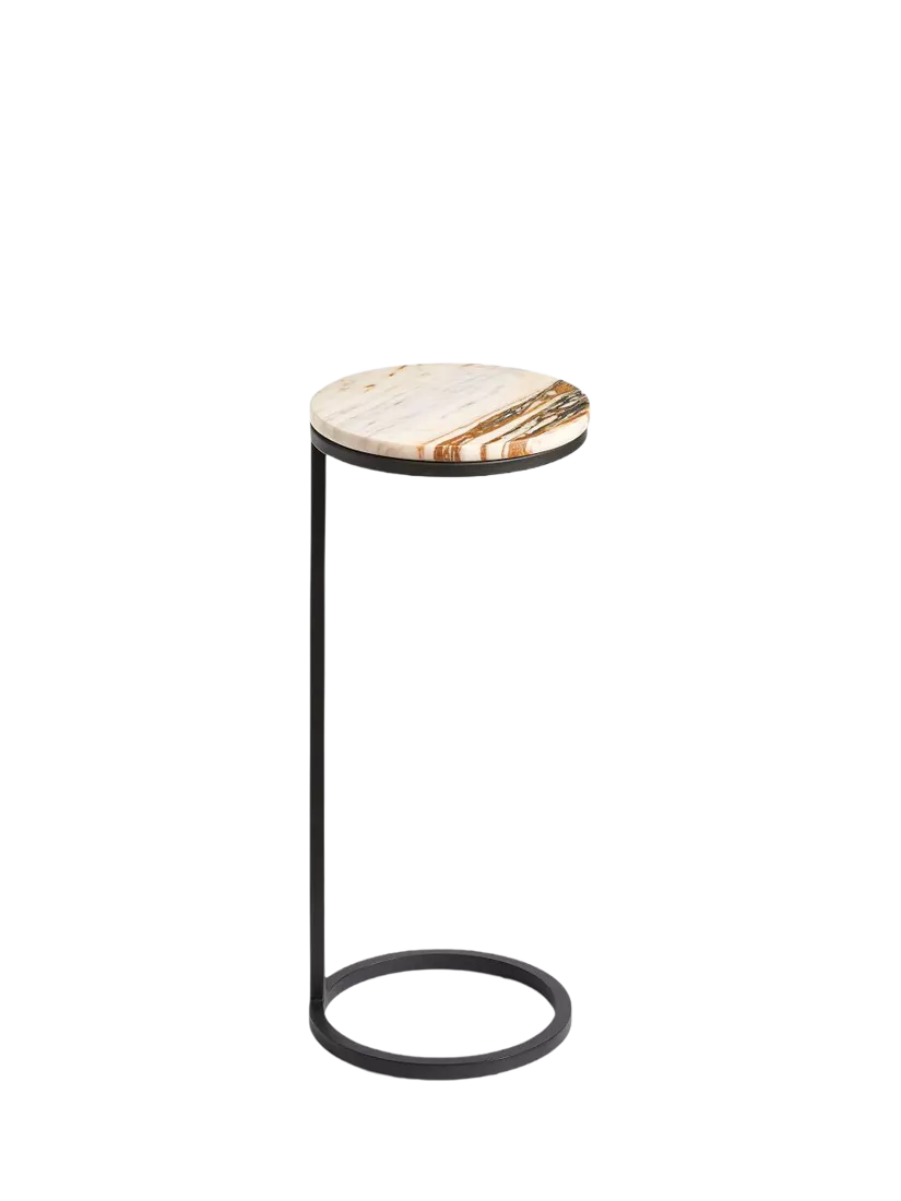 Pottery Barn Marble C-Table, golden finish, UK version
