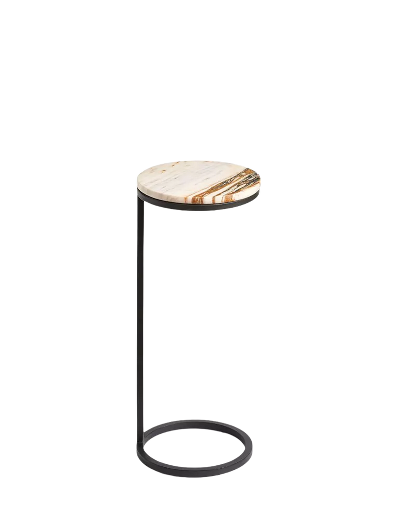 Pottery Barn Marble C-Table, golden finish, UK version