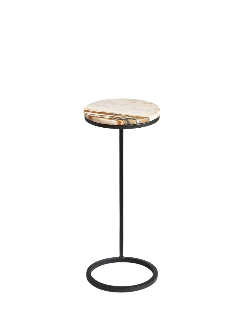 Pottery Barn Marble C-Table, golden finish, UK version