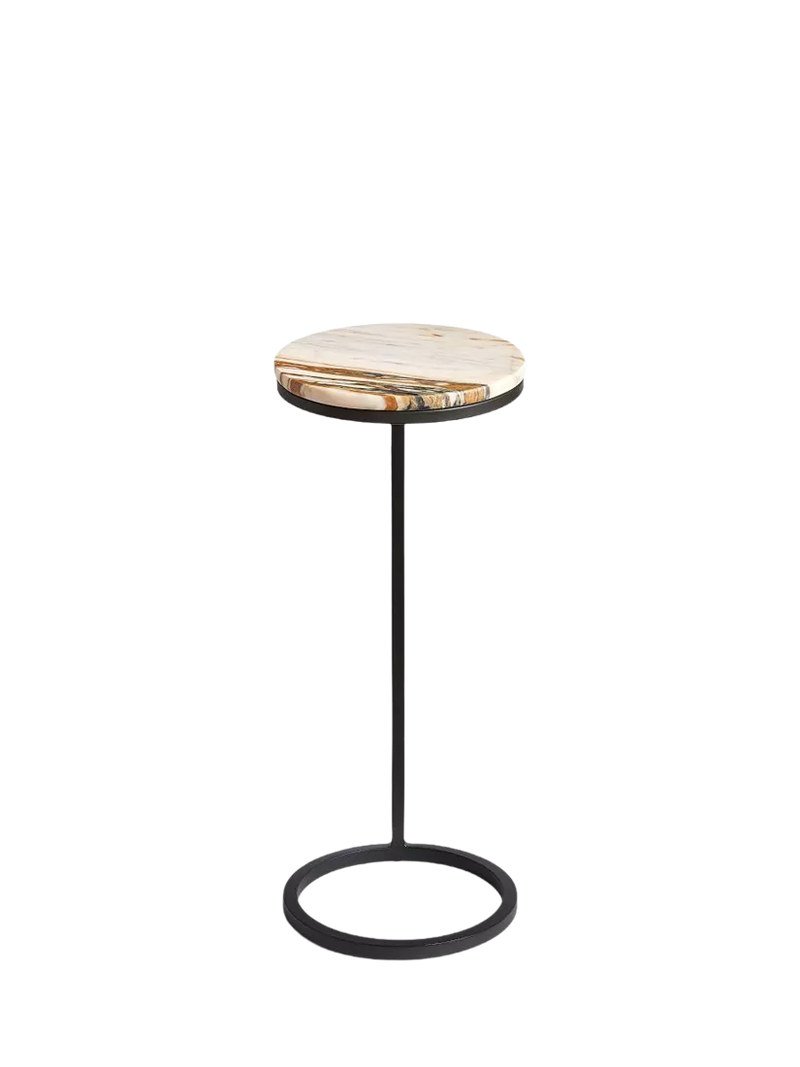 Pottery Barn Marble C-Table, golden finish, UK version