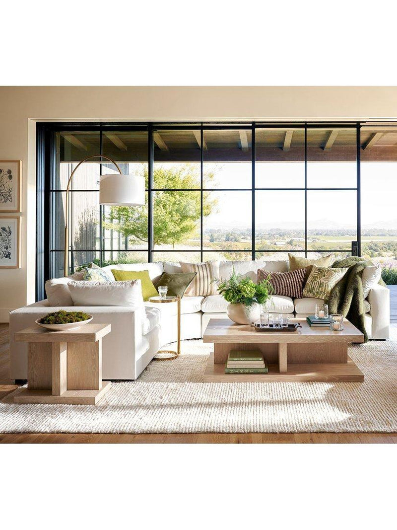 Pottery Barn round glass C-table brass, UK version