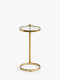 Pottery Barn round glass C-table brass, UK version