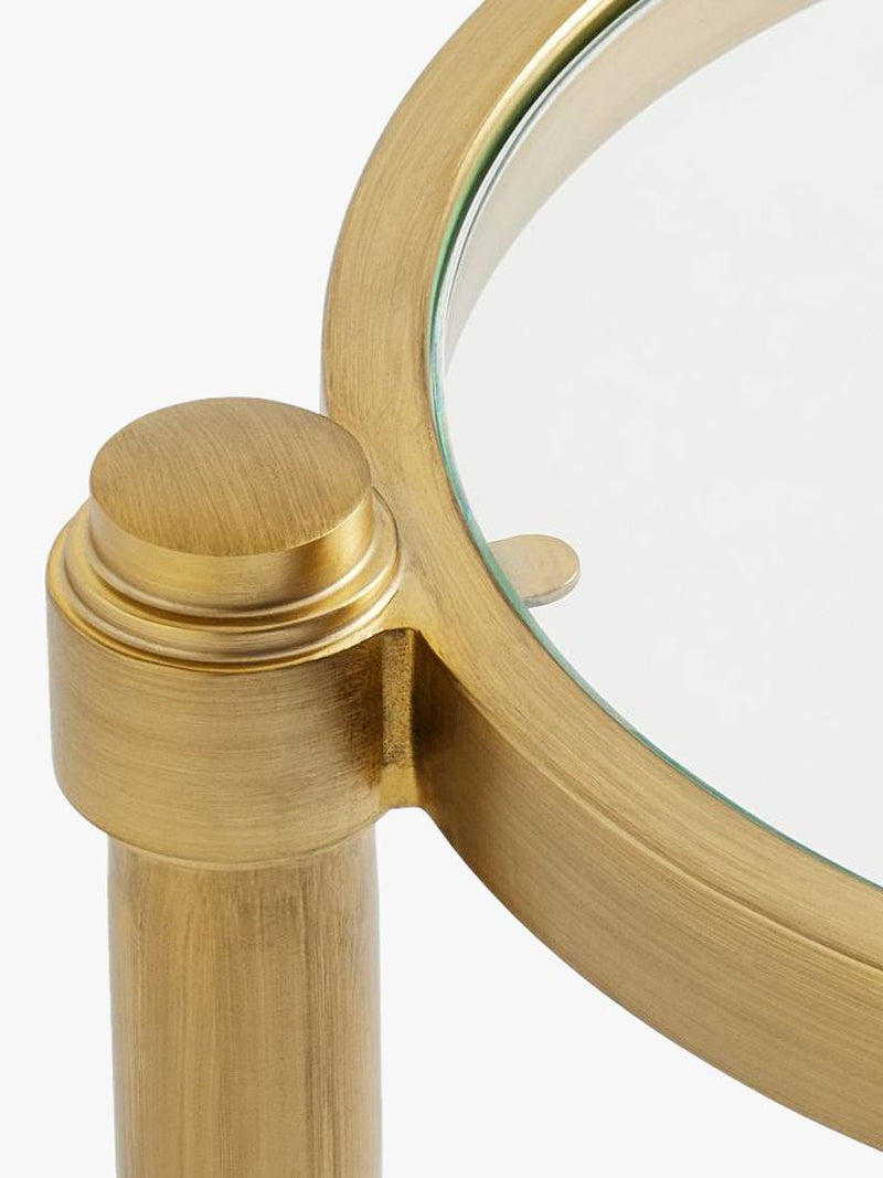 Pottery Barn round glass C-table brass, UK version