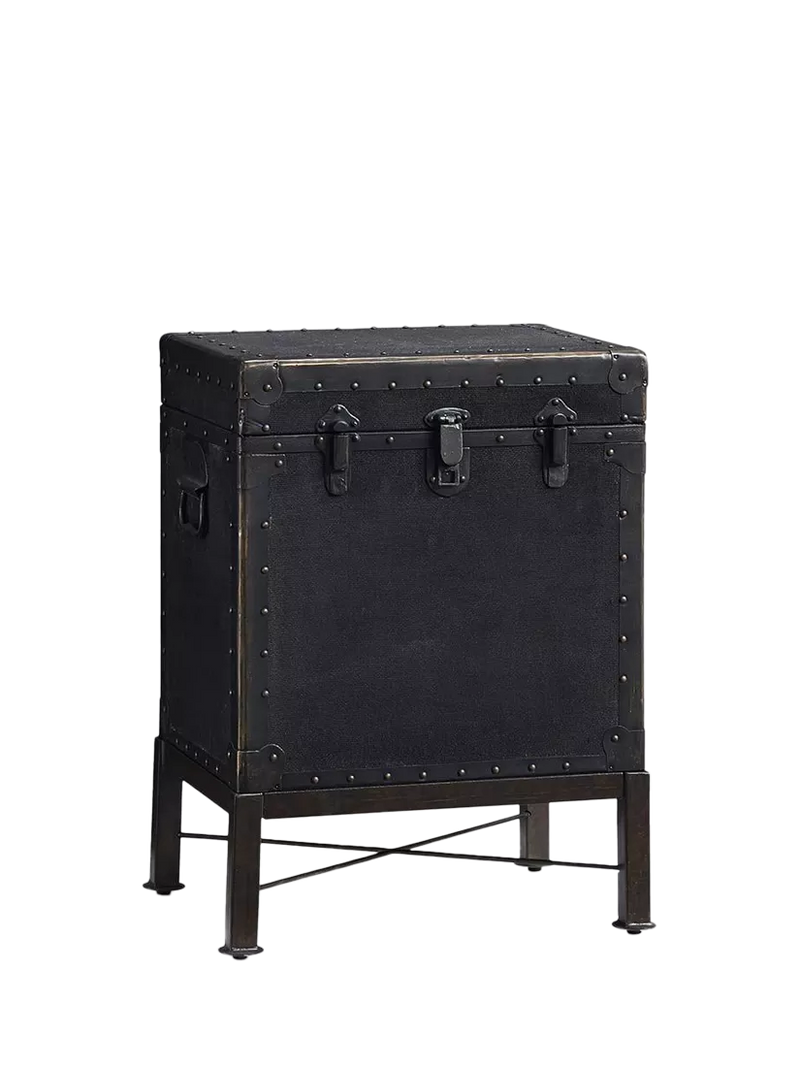 Pottery Barn Ludlow black accent table with storage - imported from the UK
