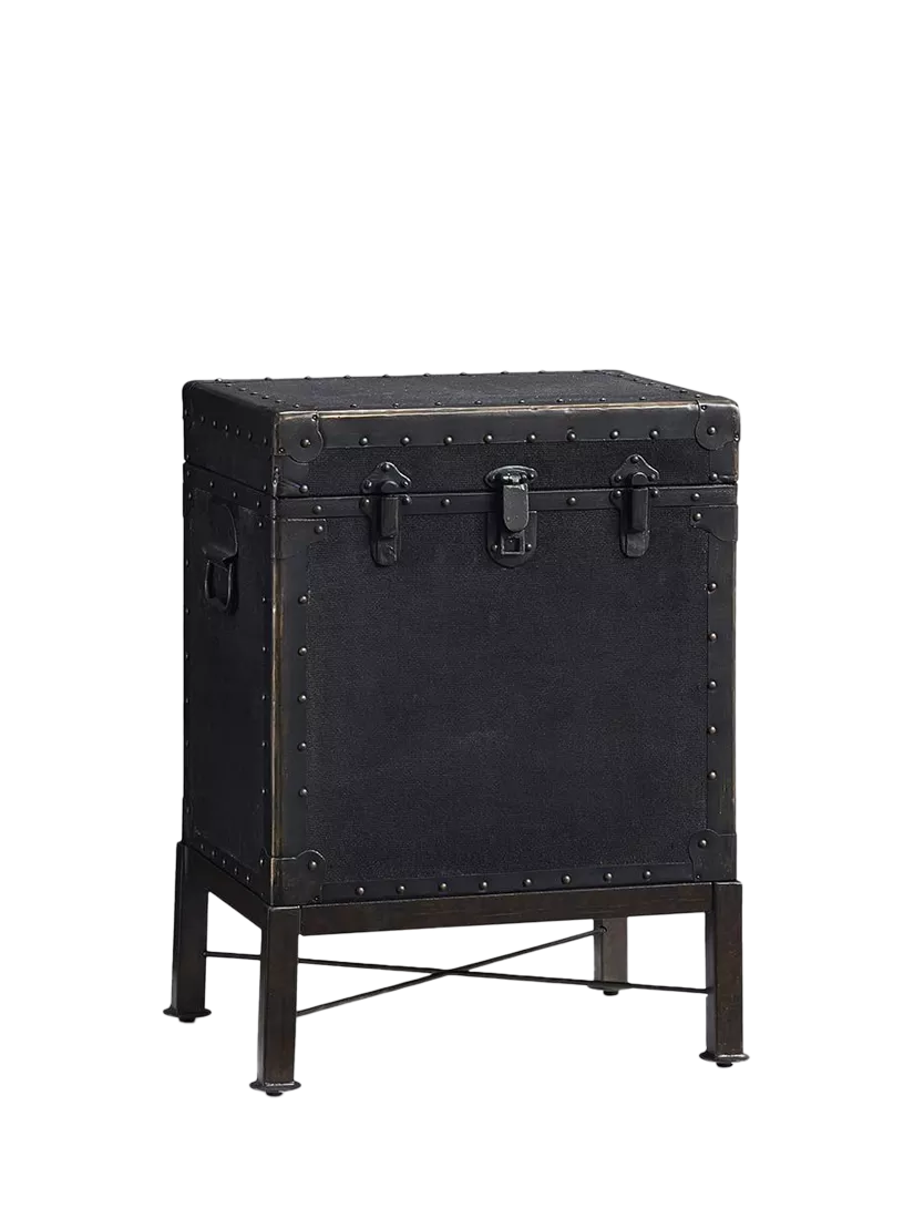 Pottery Barn Ludlow black accent table with storage - imported from the UK