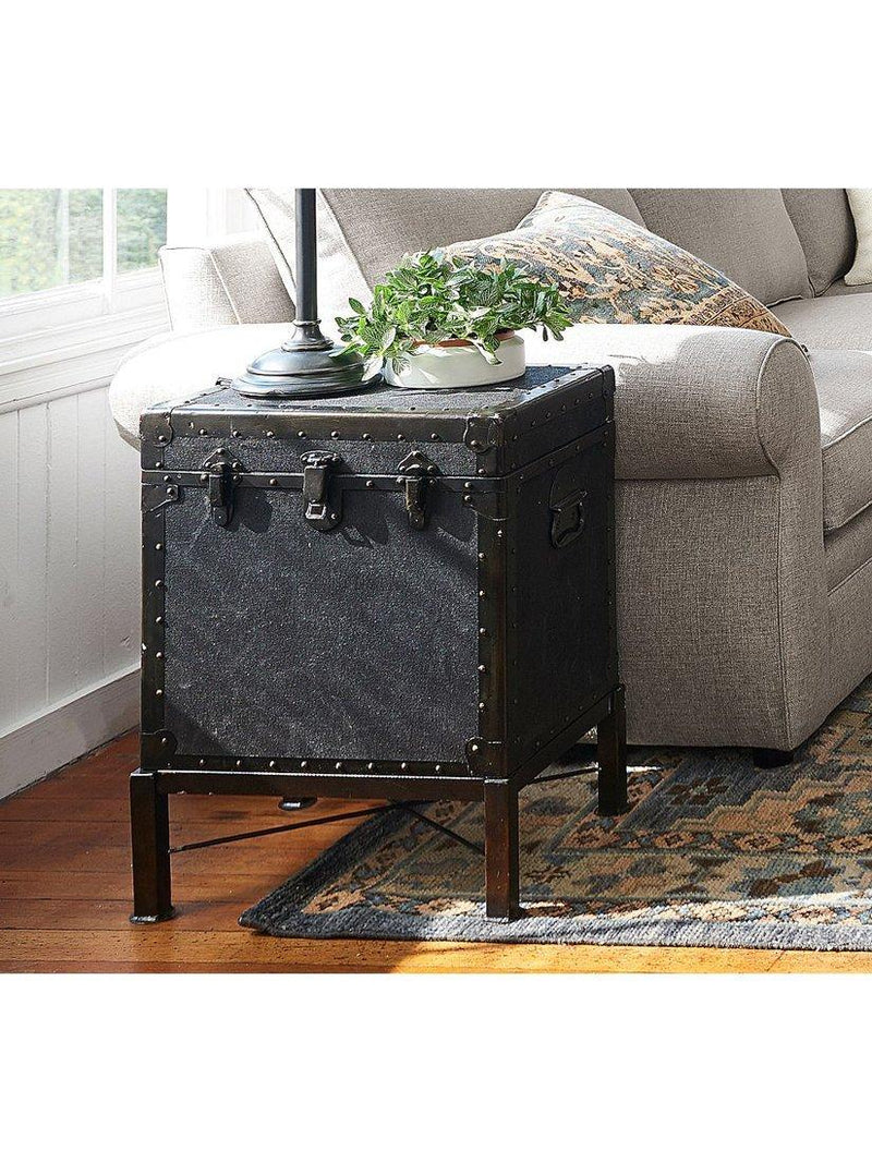 Pottery Barn Ludlow black accent table with storage - imported from the UK