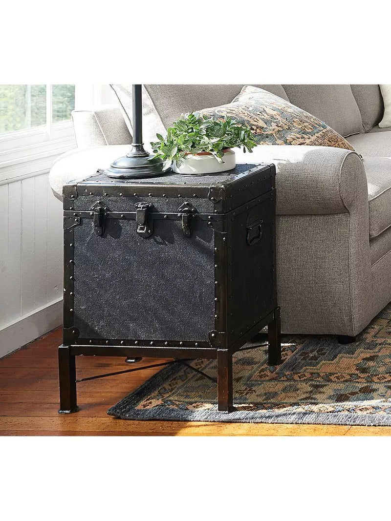 Pottery Barn Ludlow black accent table with storage - imported from the UK