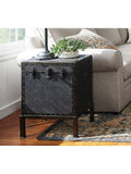 Pottery Barn Ludlow black accent table with storage - imported from the UK