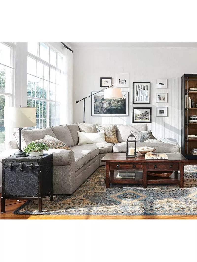 Pottery Barn Ludlow black accent table with storage - imported from the UK