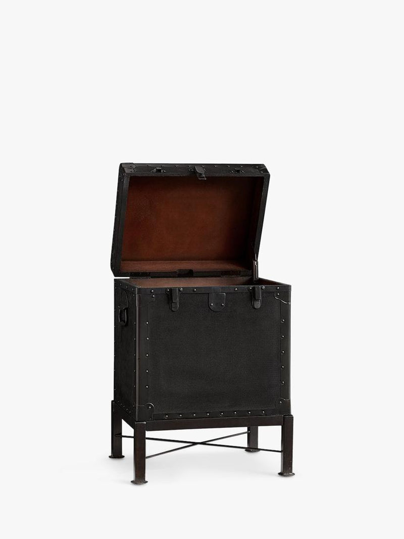 Pottery Barn Ludlow black accent table with storage - imported from the UK