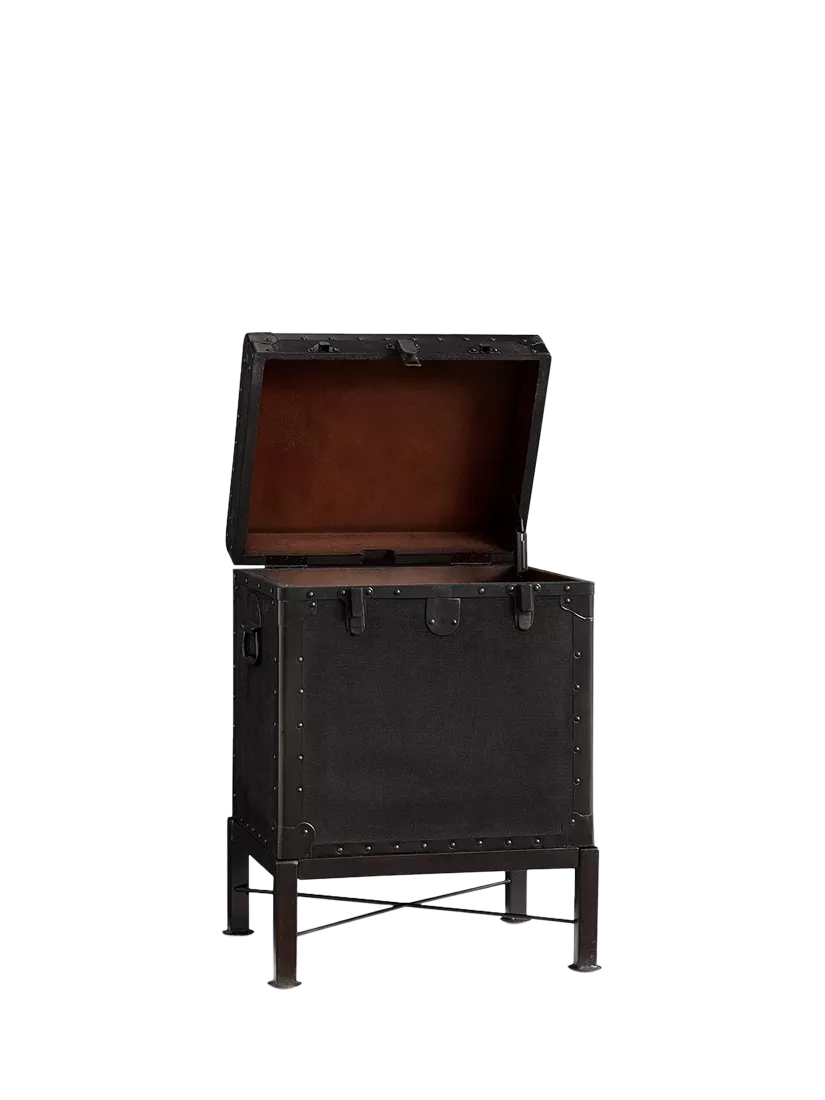 Pottery Barn Ludlow black accent table with storage - imported from the UK