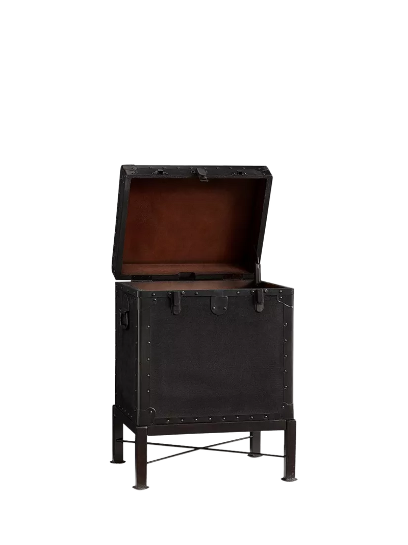 Pottery Barn Ludlow black accent table with storage - imported from the UK