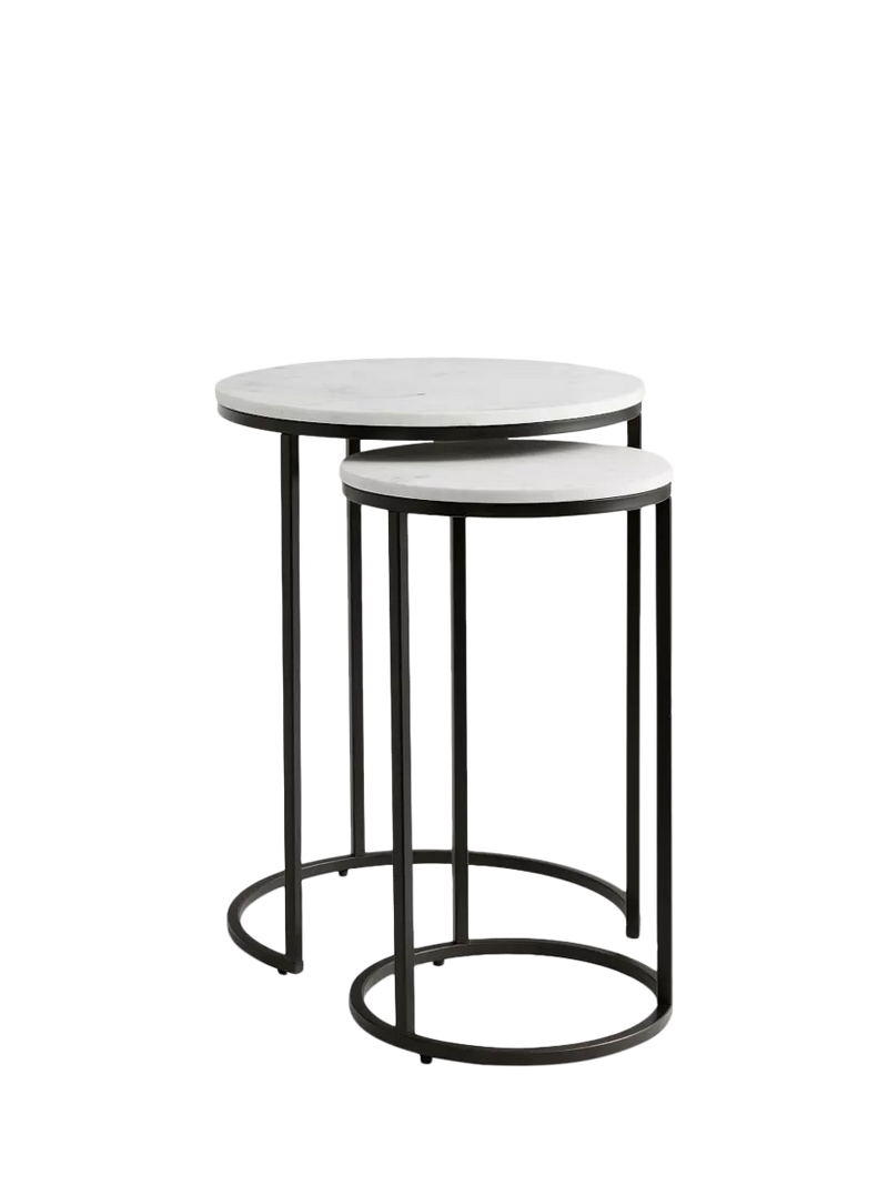 Pottery Barn nesting side tables round bronze set of 2, UK version