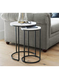 Pottery Barn nesting side tables round bronze set of 2, UK version