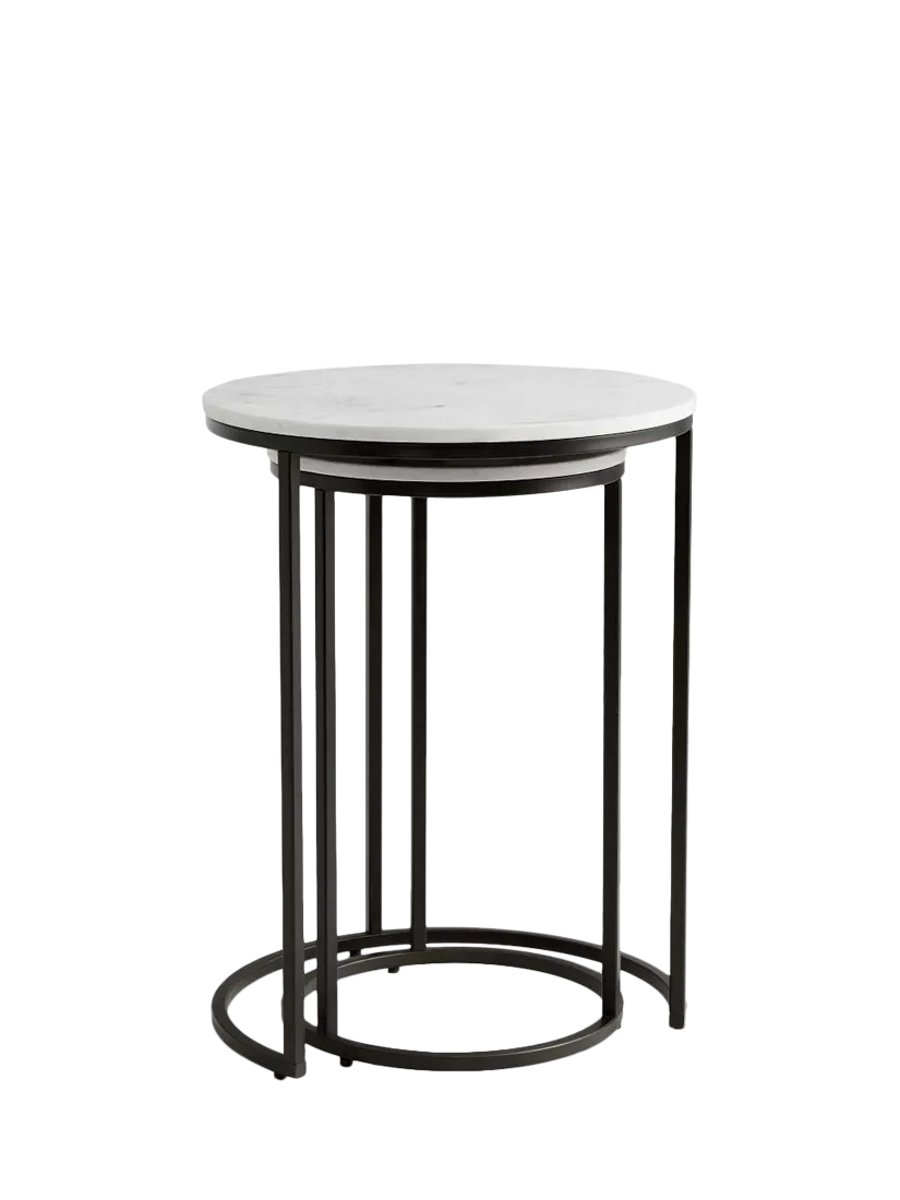 Pottery Barn nesting side tables round bronze set of 2, UK version