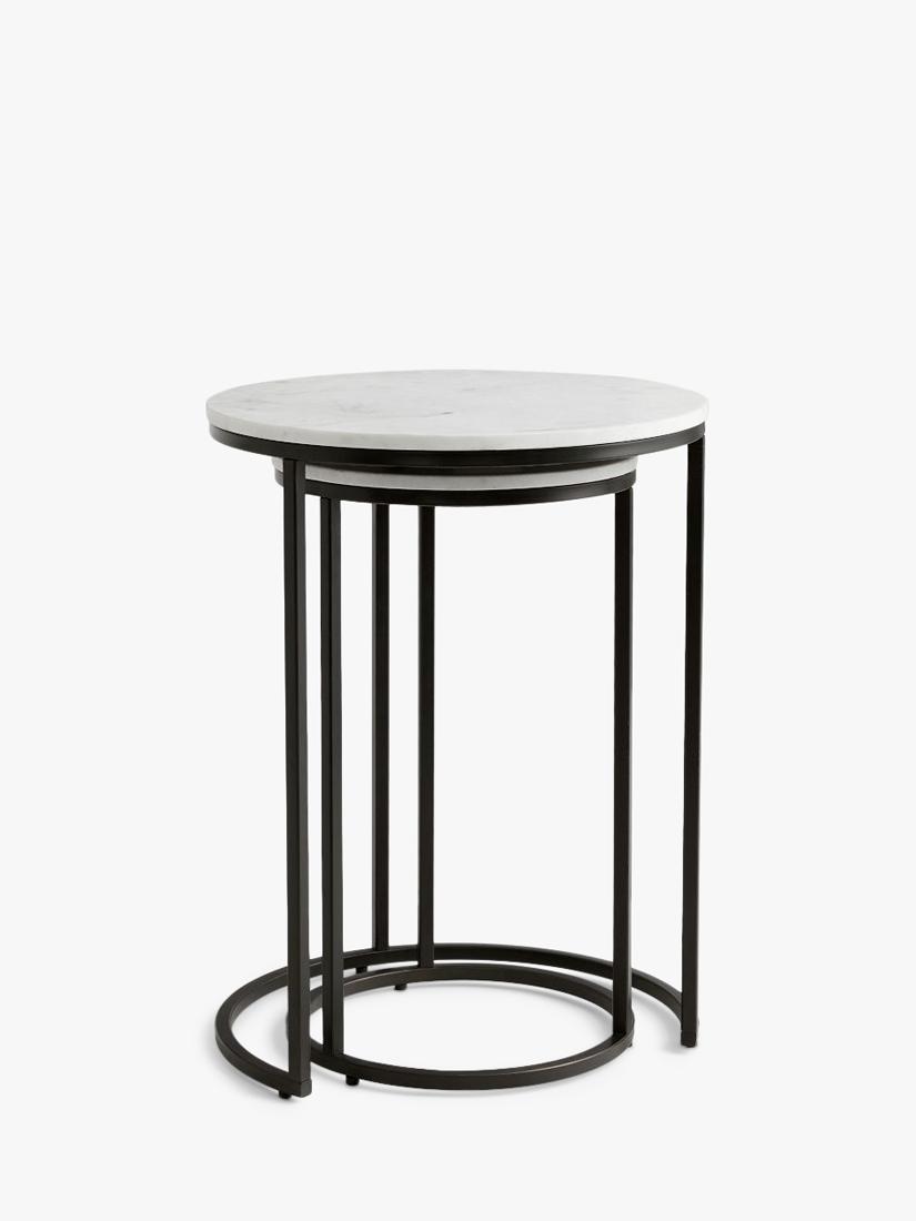 Pottery Barn nesting side tables round bronze set of 2, UK version