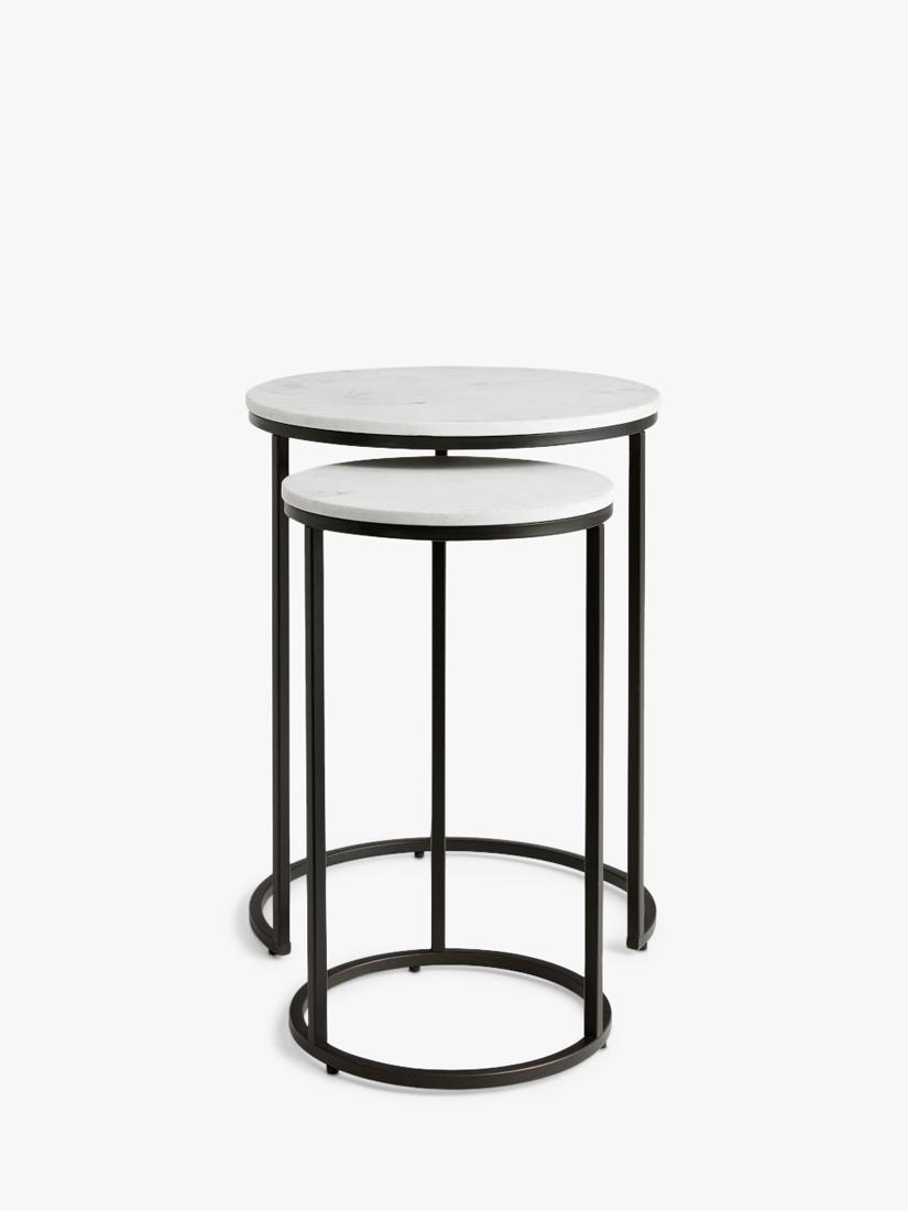 Pottery Barn nesting side tables round bronze set of 2, UK version