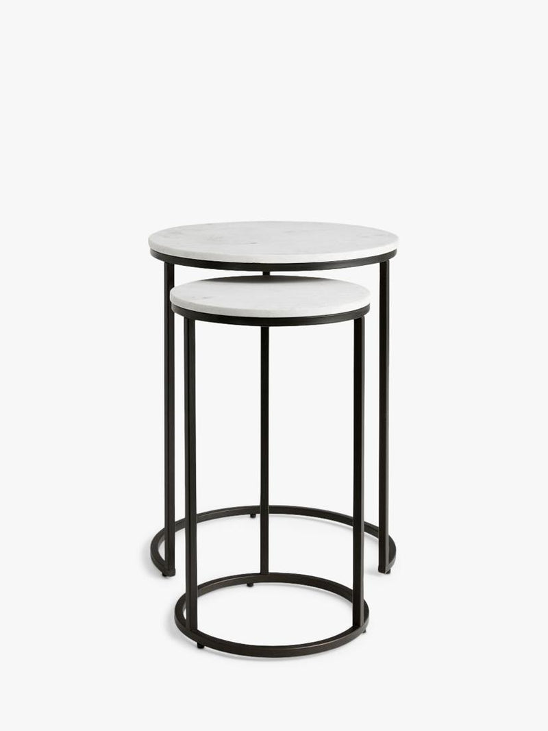 Pottery Barn nesting side tables round bronze set of 2, UK version
