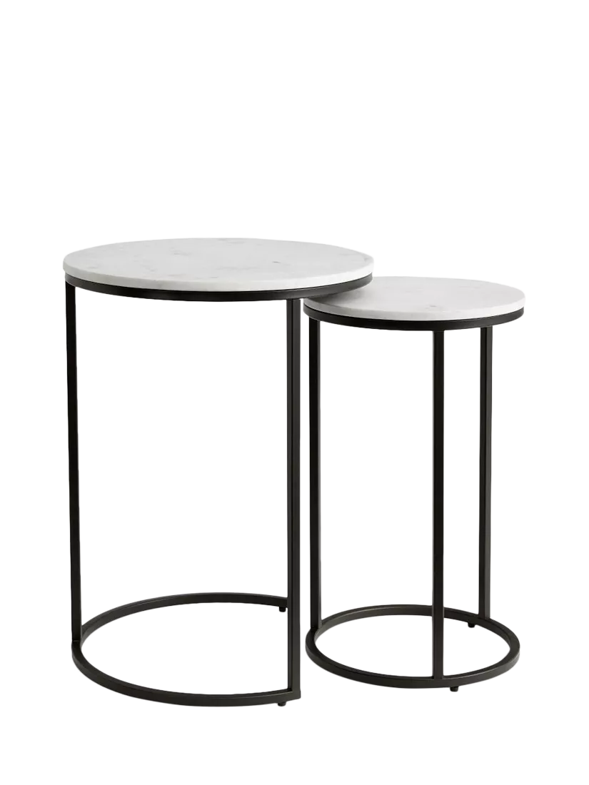 Pottery Barn nesting side tables round bronze set of 2, UK version