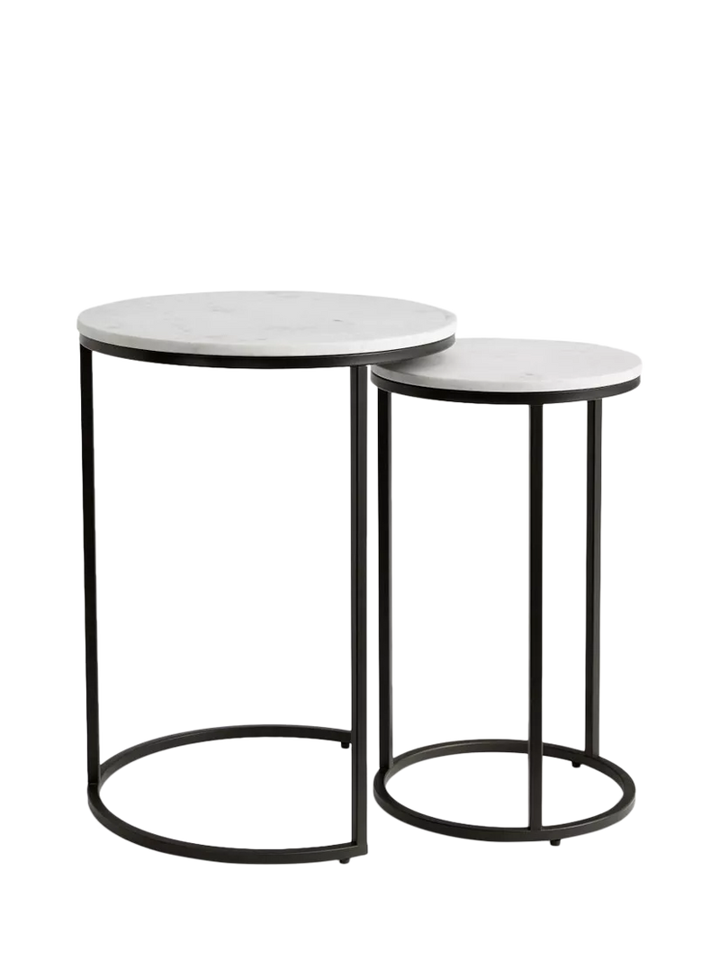 Pottery Barn nesting side tables round bronze set of 2, UK version