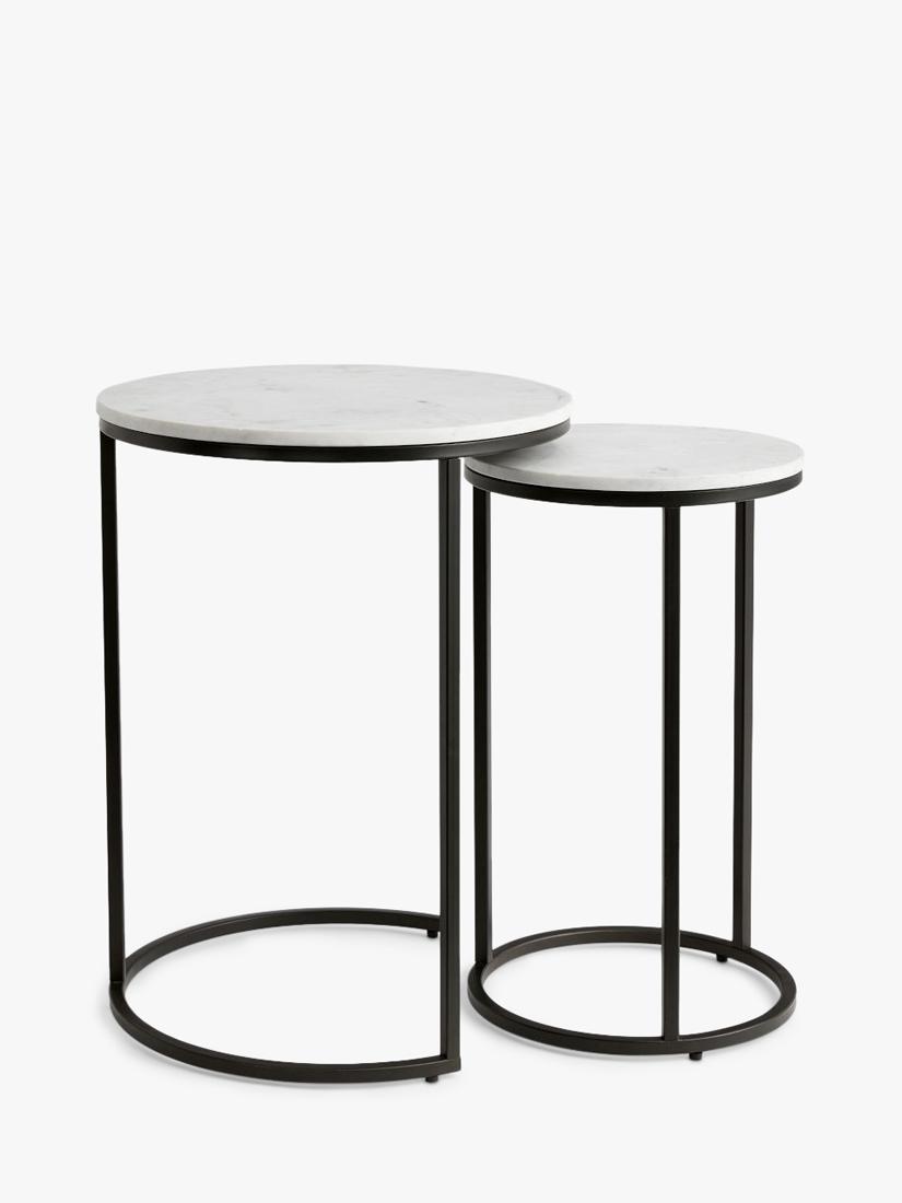 Pottery Barn nesting side tables round bronze set of 2, UK version