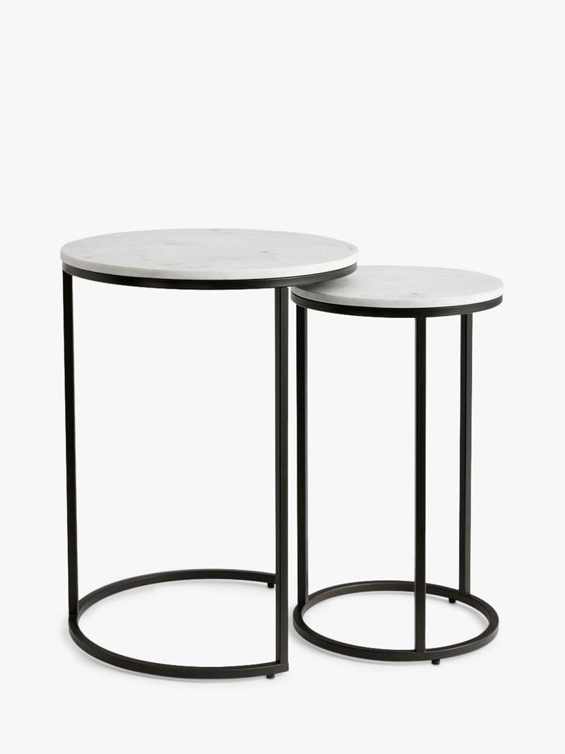 Pottery Barn nesting side tables round bronze set of 2, UK version