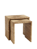 Pottery Barn Malibu nesting side table set natural seagrass - British product
