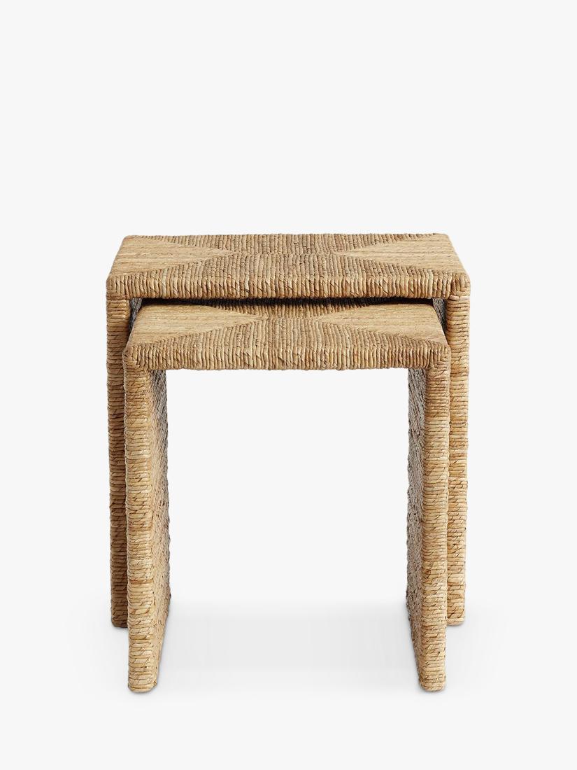 Pottery Barn Malibu nesting side table set natural seagrass - British product