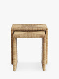 Pottery Barn Malibu nesting side table set natural seagrass - British product